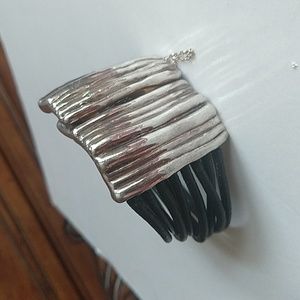 Sterling silver 925 Bat Ami leather bands bracelet Israel  magnetic